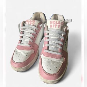 5/$25 Hello Kitty Pink White Lace-Up Girls Sneakers